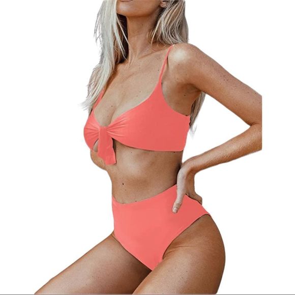 XUNYU High Waisted Bikini Set Swimsuit Push Up Tie Knot Swimwear Two Piece XL - Picture 5 of 9